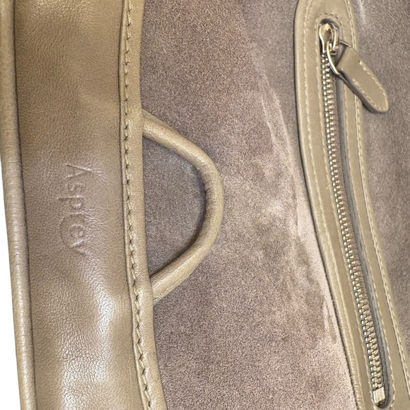 Asprey London grey taupe suede and leather mini bag - Picture 10 of 11